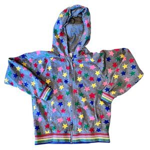 Hanna Andersson Novelty Vibrant Campy All Over Star Print Hooded Sweatshirt 140